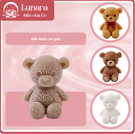 Nến thơm hình con gấu Lunara hương thơm dễ chịu 28g