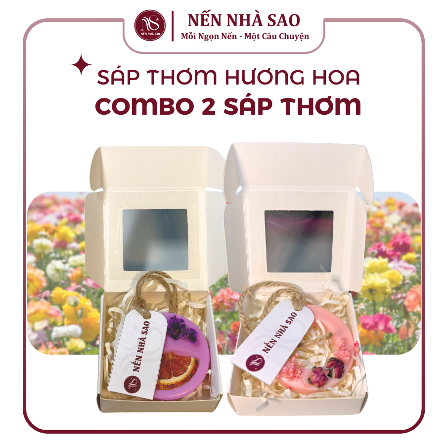 COMBO 2 Sáp Thơm Hoa Khô, Treo ô tô, Tủ Quần Áo