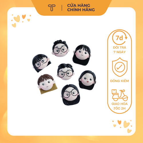 Ghim cài áo đất sét tự khô hình chibi handmade THETIS STORE