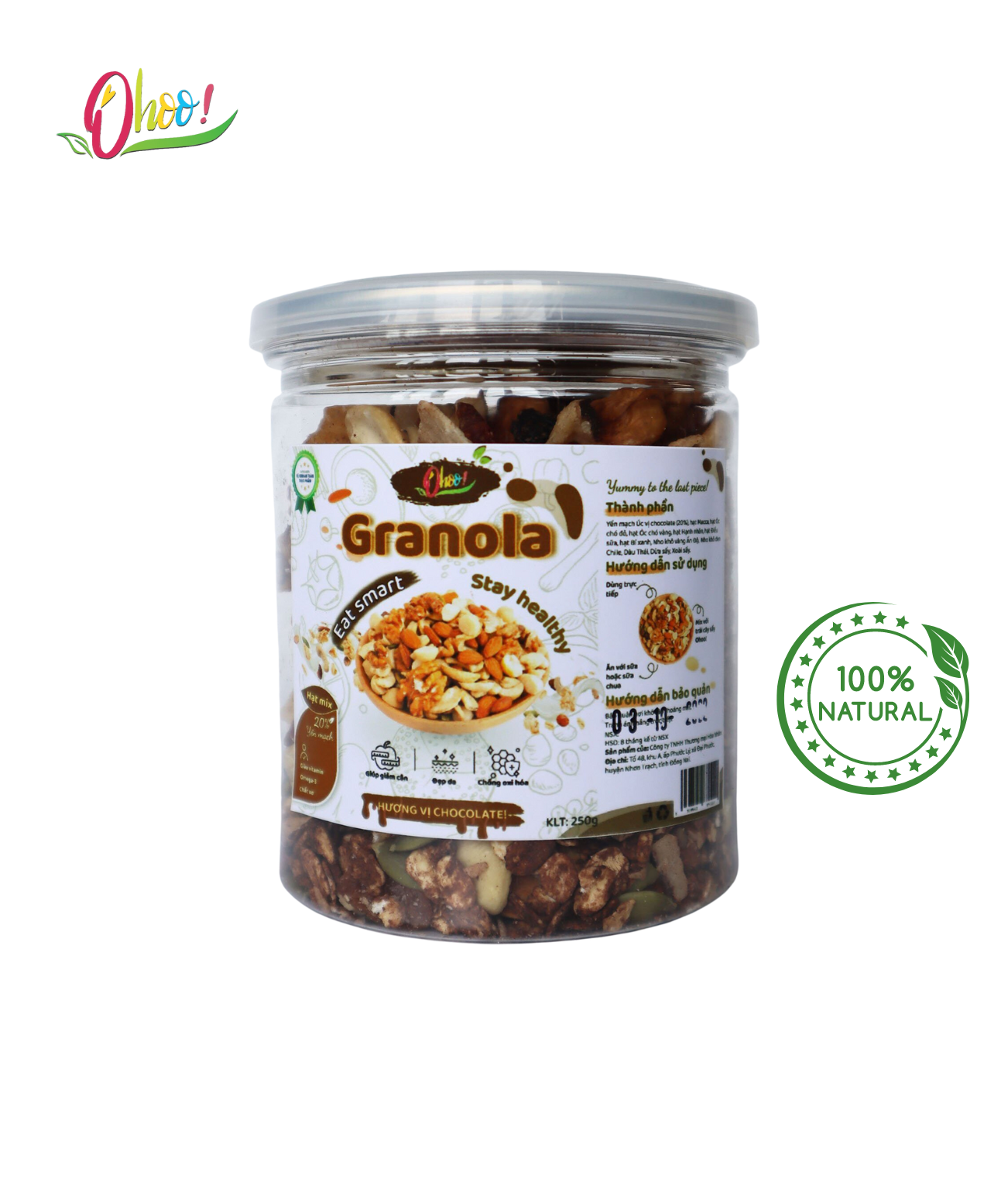 Granola 20% Yến Mạch 250gr- Ohoo Dried Fruit