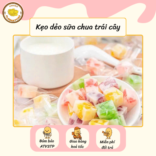 Kẹo Dẻo Sữa Chua Trái Cây Đồ Ăn Vặt Floraattire Gói 200gr