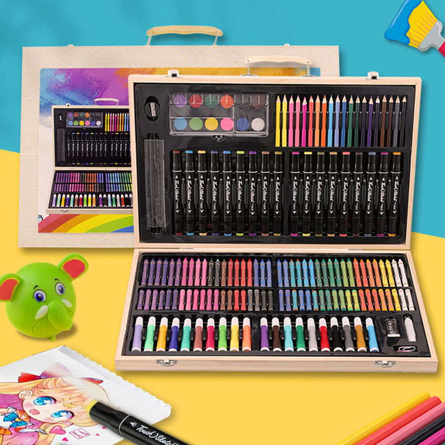 Bộ màu vẽ hộp gỗ cao cấp