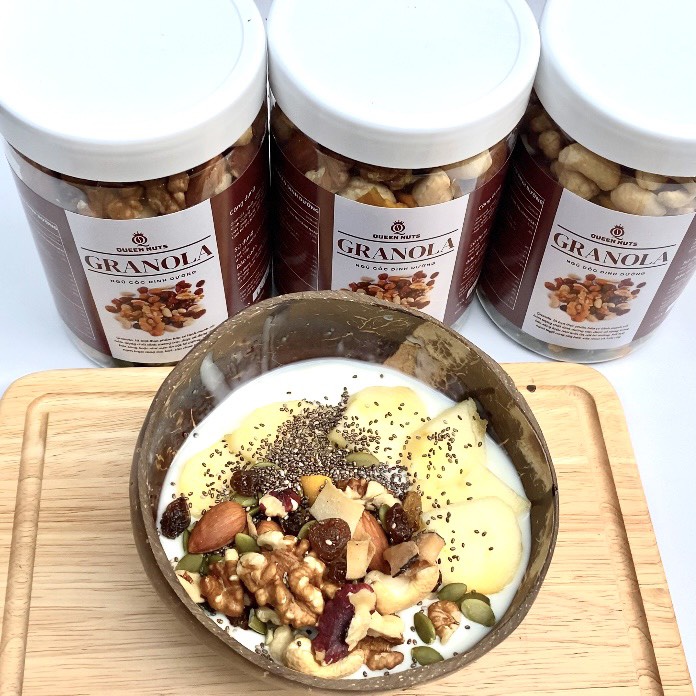 500g Ngũ cốc không yến mạch thơm giòn/ Granola siêu hạt nướng mật ong ăn sáng,ăn vặt