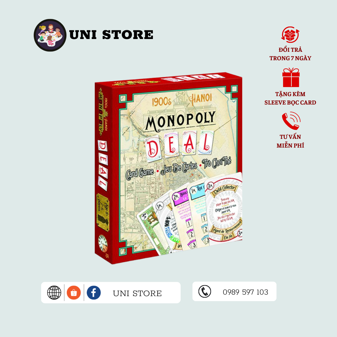 MONOPOLY DEAL HÀ NỘI 1990 - Board Game Việt