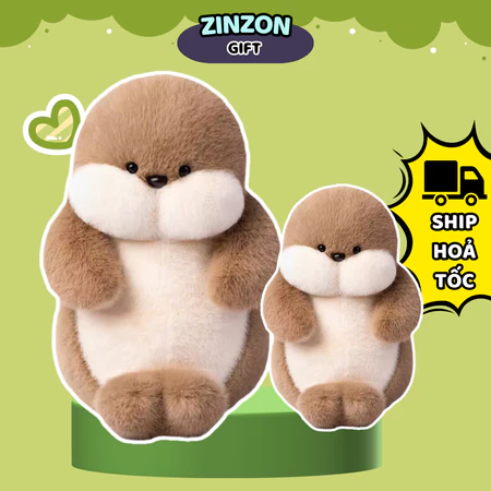 Gấu bông rái cá ngồi nhồi bông êm mịn dễ thương cao cấp