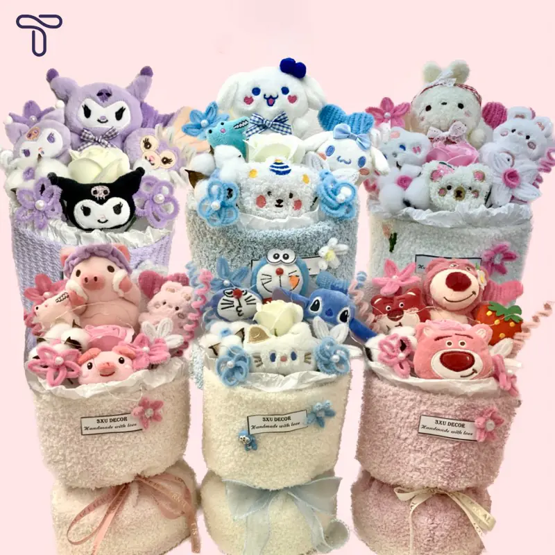 Bó Hoa Nhồi Bông Nhân Vật Hoạt Hình Dễ Thương