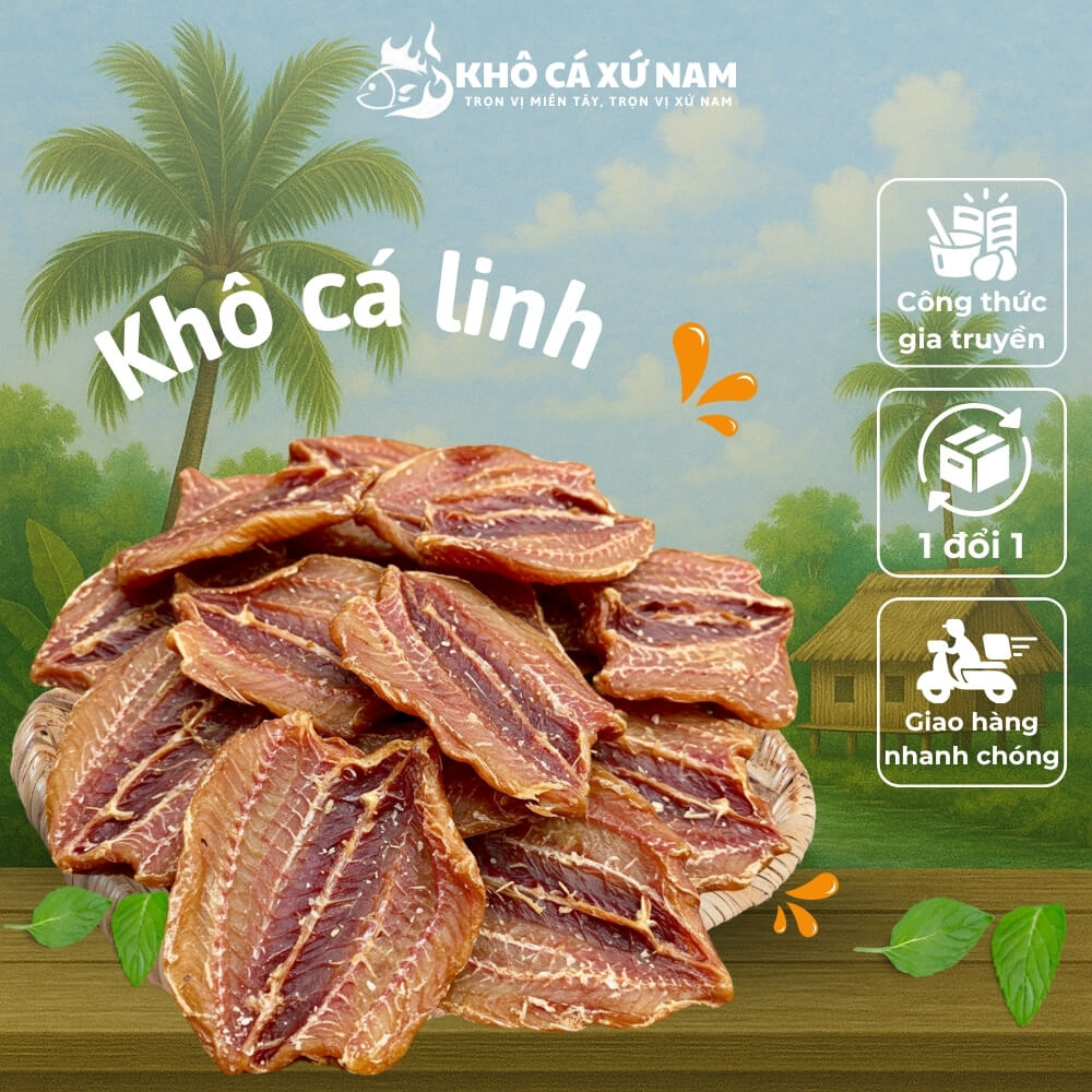 Khô cá linh Đồng Tháp mặn, ngọt và dai 500gram