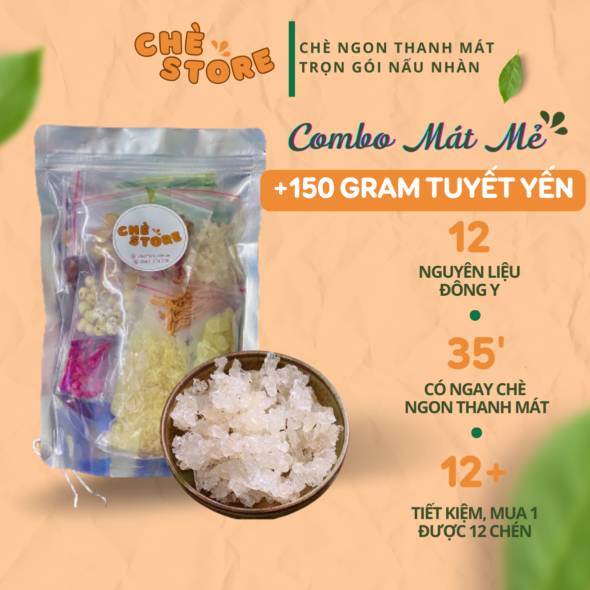 COMBO MÁT MẺ - CỘNG 150GRAM TUYẾT YẾN