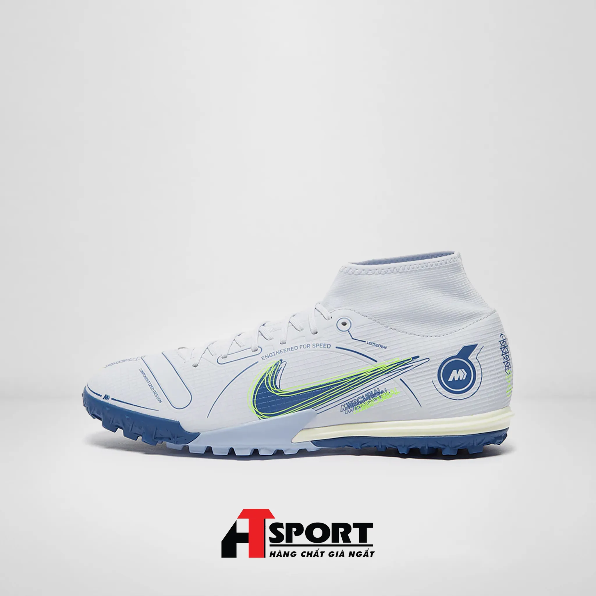 NIKE MERCURIAL SUPERFLY 8 ACADEMY TF – TRẮNG/XANH – DJ2878-054