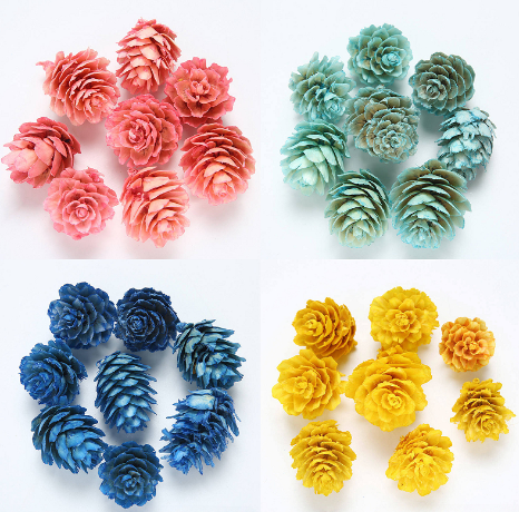 Combo 5 quả thông khô tự nhiên nhiều màu decor xinh xắn, trang trí giỏ quà, noel