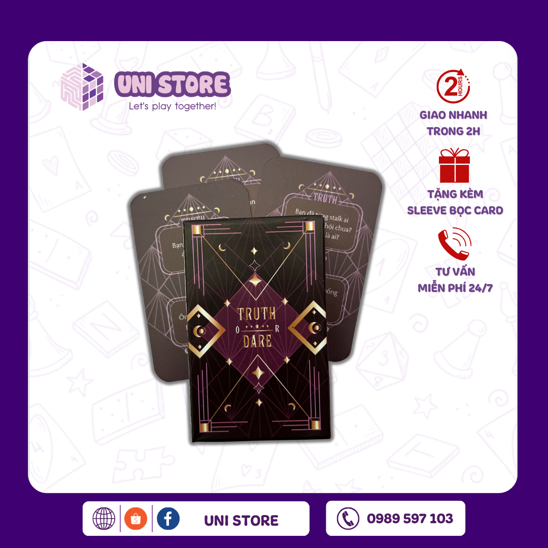 Bài Drinking Game Truth Or Dare Ver Purple Sun (Tặng Bọc Card) | Bợm Nhậu | 50 Lá