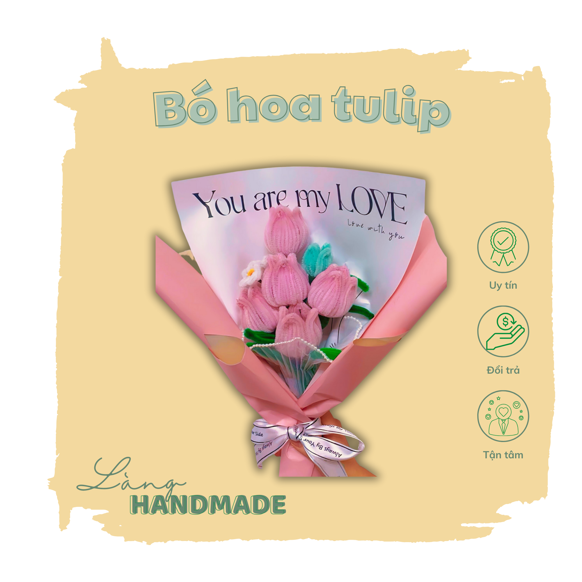 Bó hoa tulip kẽm nhung