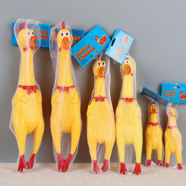 Gà cao su đồ chơi chó mèo, gà gào thét màu vàng