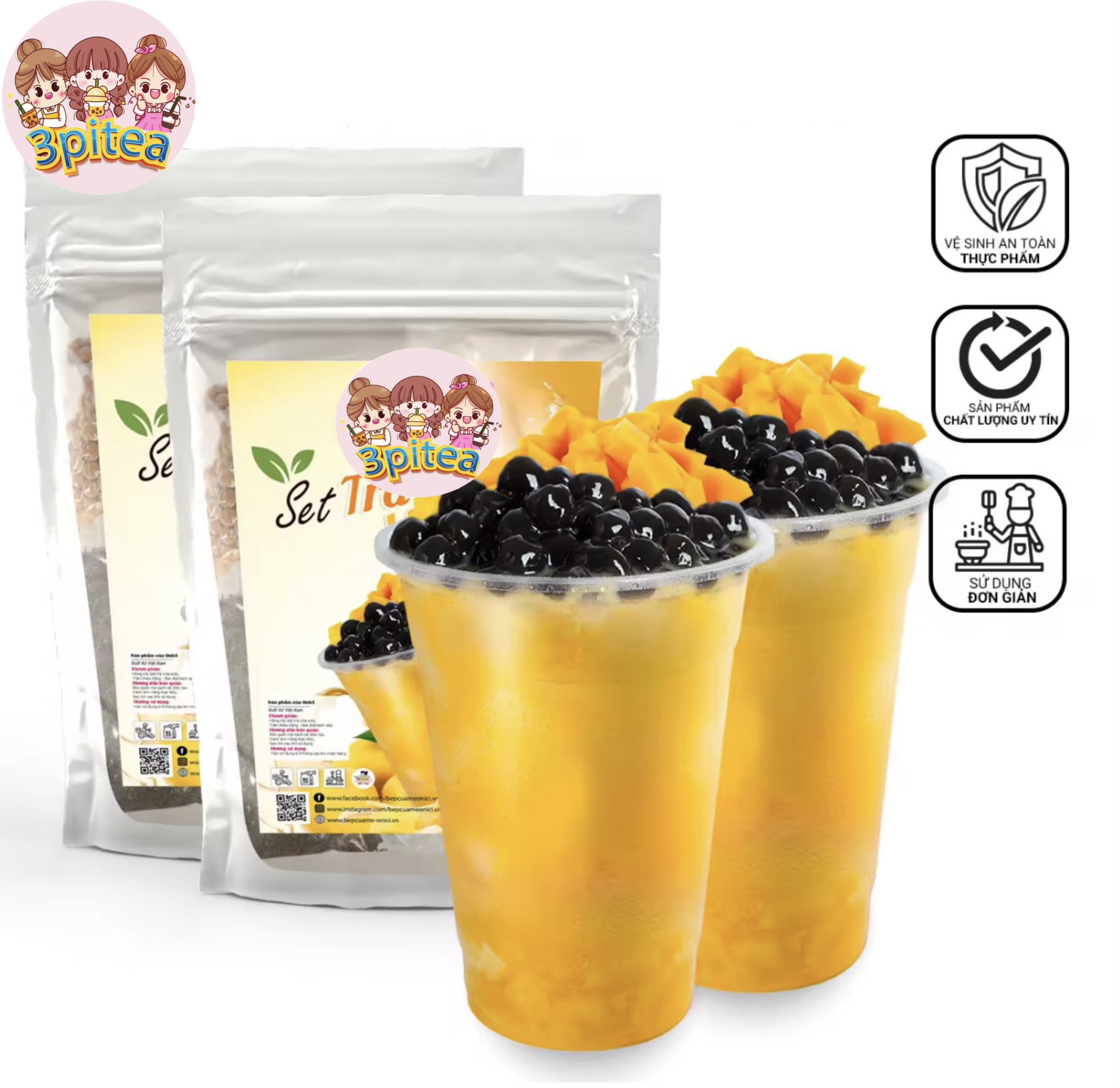 Set nguyên liệu trà sữa xoài 3Pitea