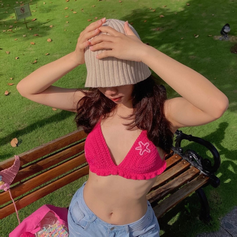 Áo Bra Len Móc Bikini Handmade Sao Biển