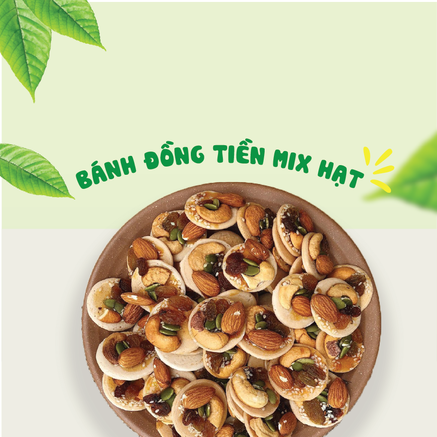 Bánh đồng tiền mix hạt (200 gram) - Hạt Mộc