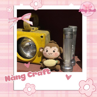 Khỉ ôm chuối Nàng Craft làm móc khóa treo balo