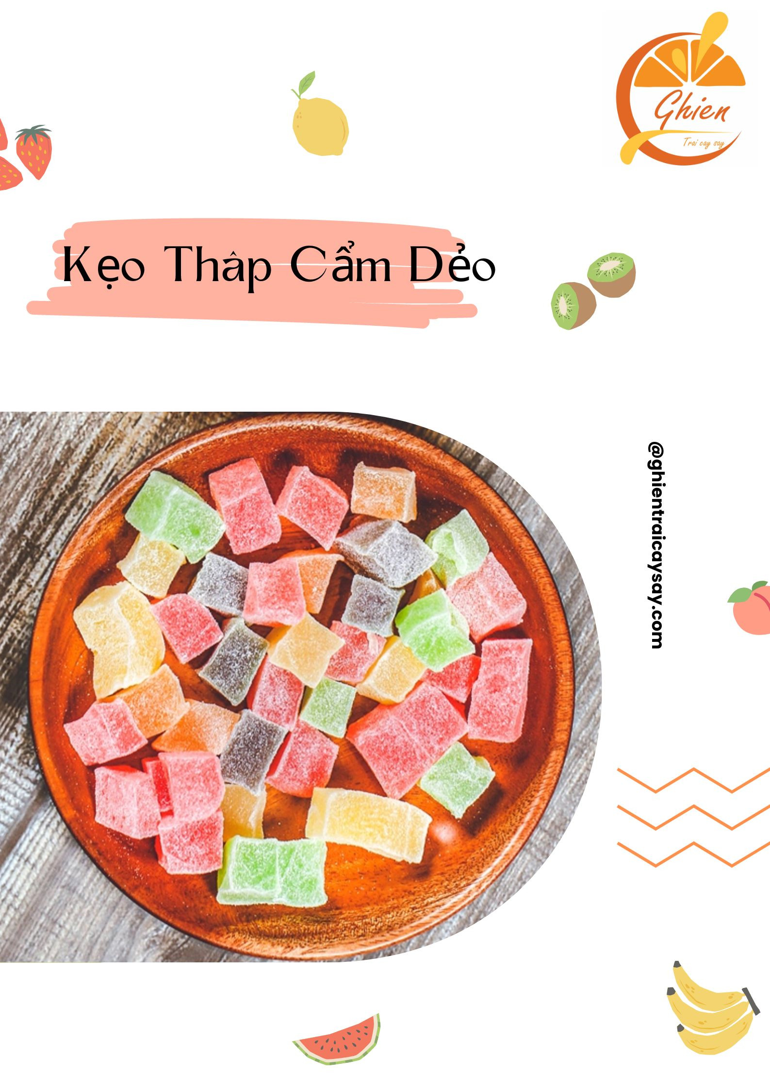Kẹo hương thập cẩm dẻo, 350g, bịch