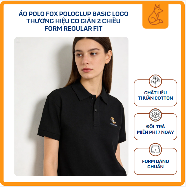 Áo polo basic logo Fox Polo Club  thương hiệu co giãn 2 chiều form fegular fit / NM201