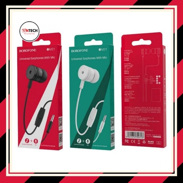 Tai nghe dây nhét tai borofone