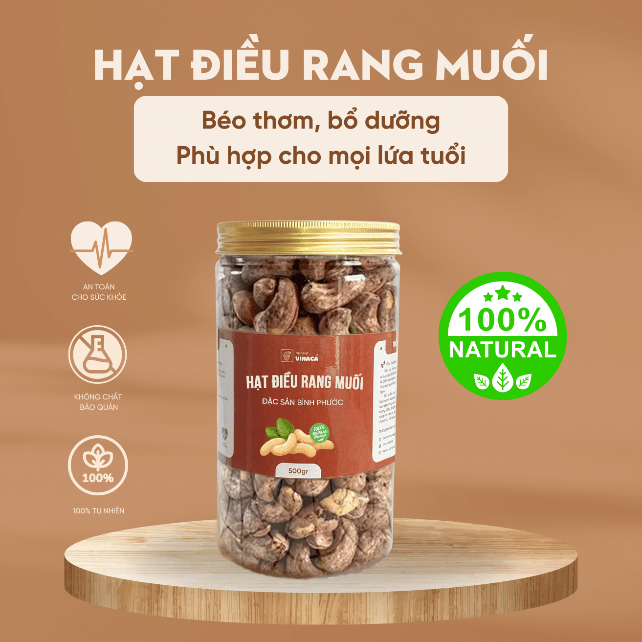 Hạt điều rang muối nguyên vỏ lụa DakLak