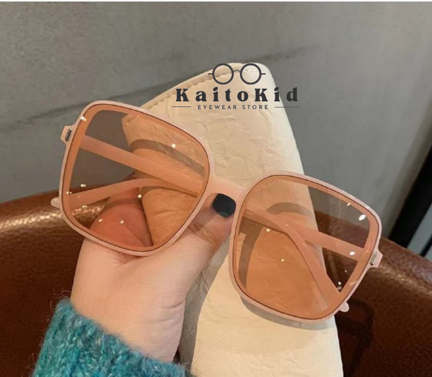 Kính mát chống tia cực tím gọng vuông phong cách sành điệu cá tính