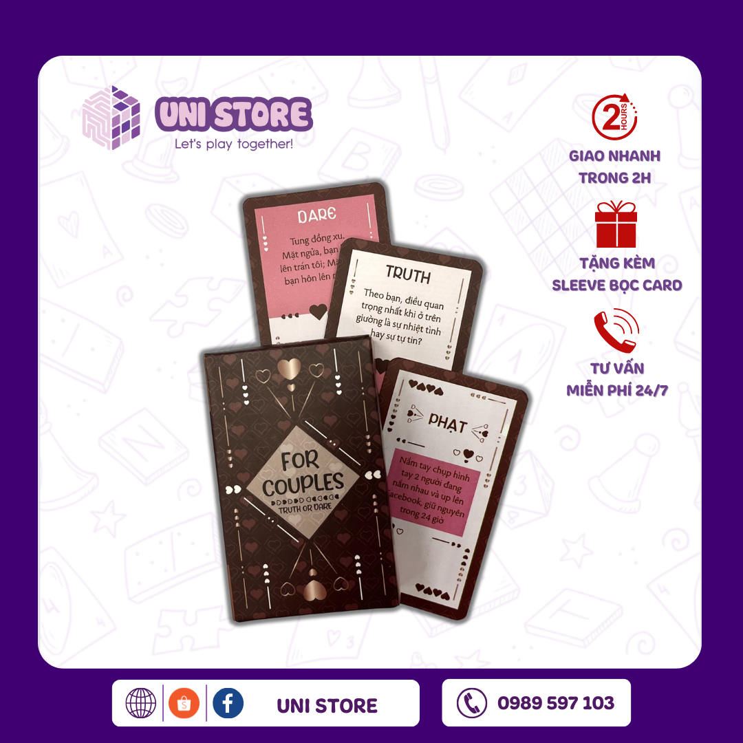 Bài Truth Or Dare FOR COUPLE (Tặng Bọc Card) | Tình Yêu | 50 Lá