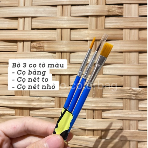 Cọ vẽ, tô tượng, tô màu acrylic (bộ 3 cọ)