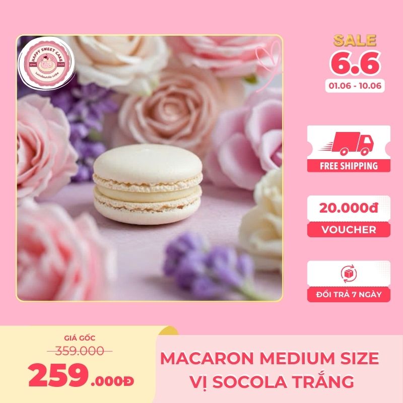 Macaron medium size_ Vị socola trắng_Happy Sweet Cake
