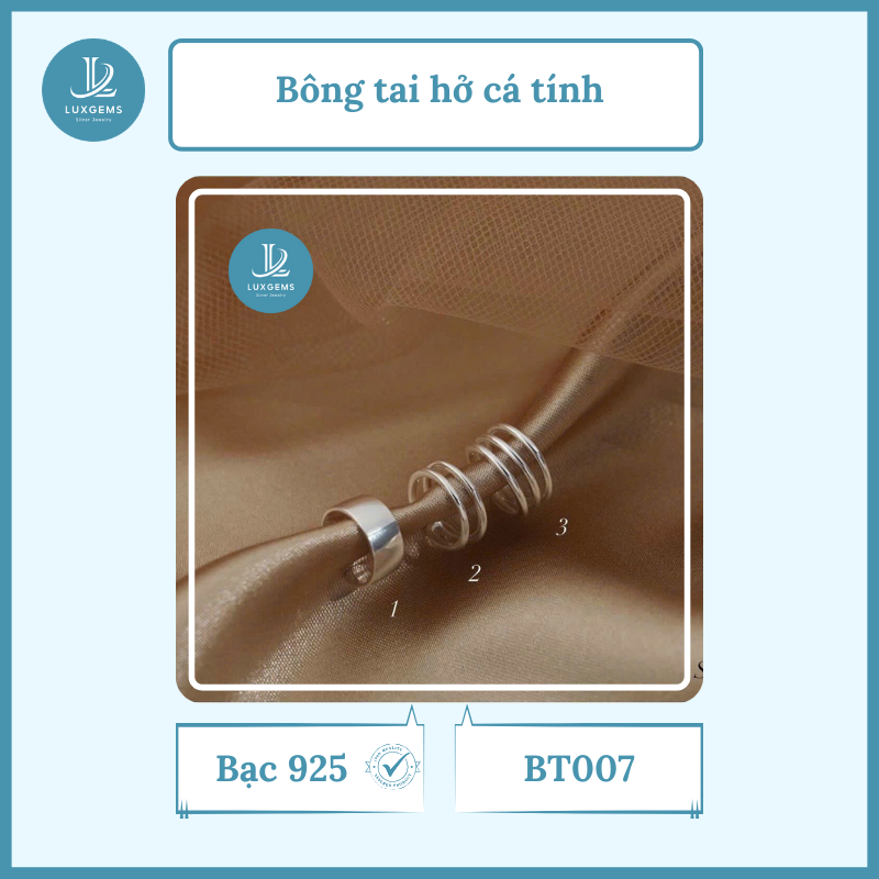 Bông tai Luxgems_Bông tai hở cá tính_BT007
