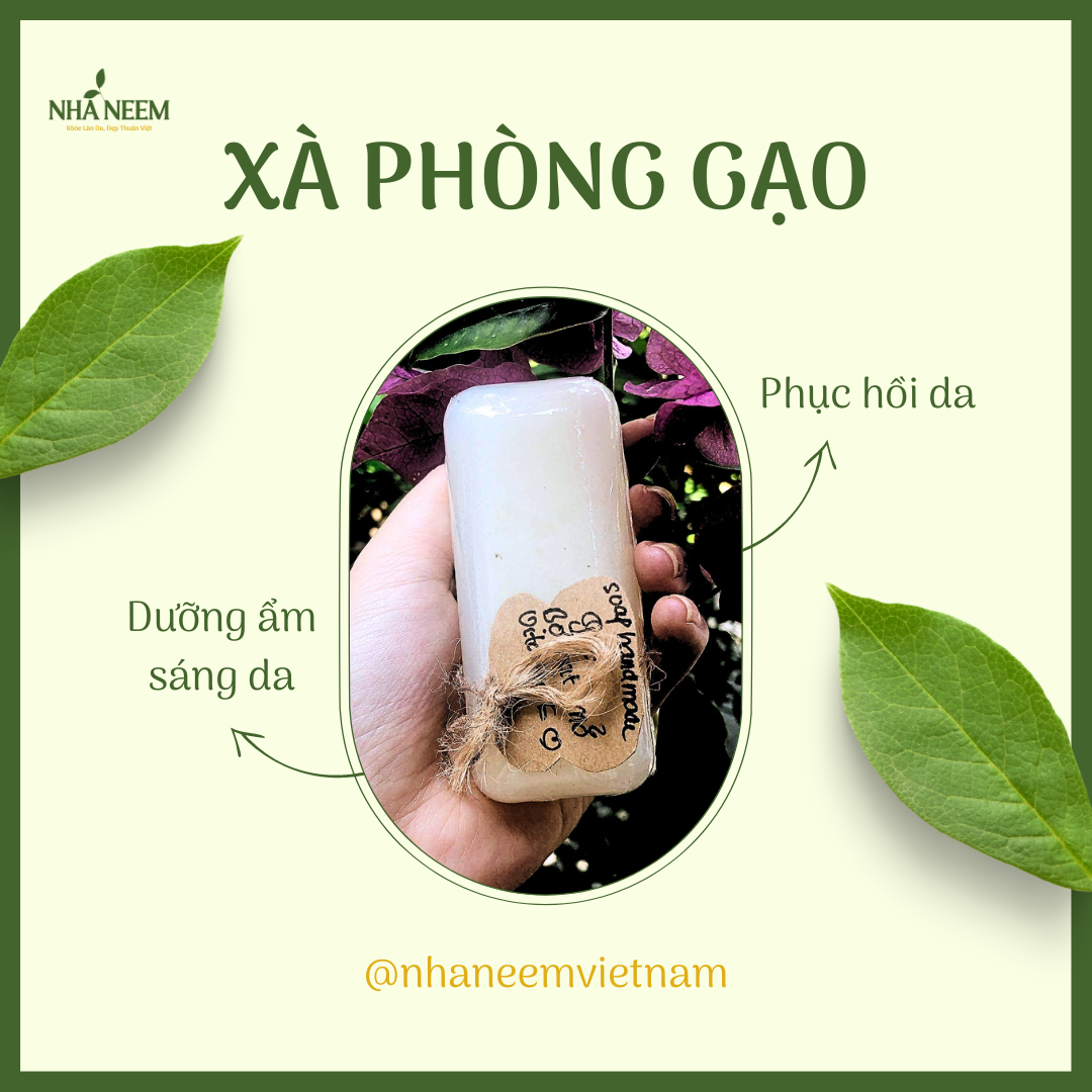 Xà phòng rửa mặt gạo Nhà Neem [1 bánh]