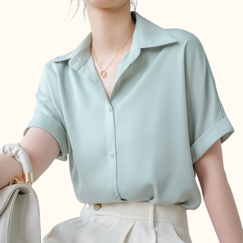 Sơ Mi Trơn Nữ Tay Ngắn Nhiều Màu | Unnie Sơ Mi