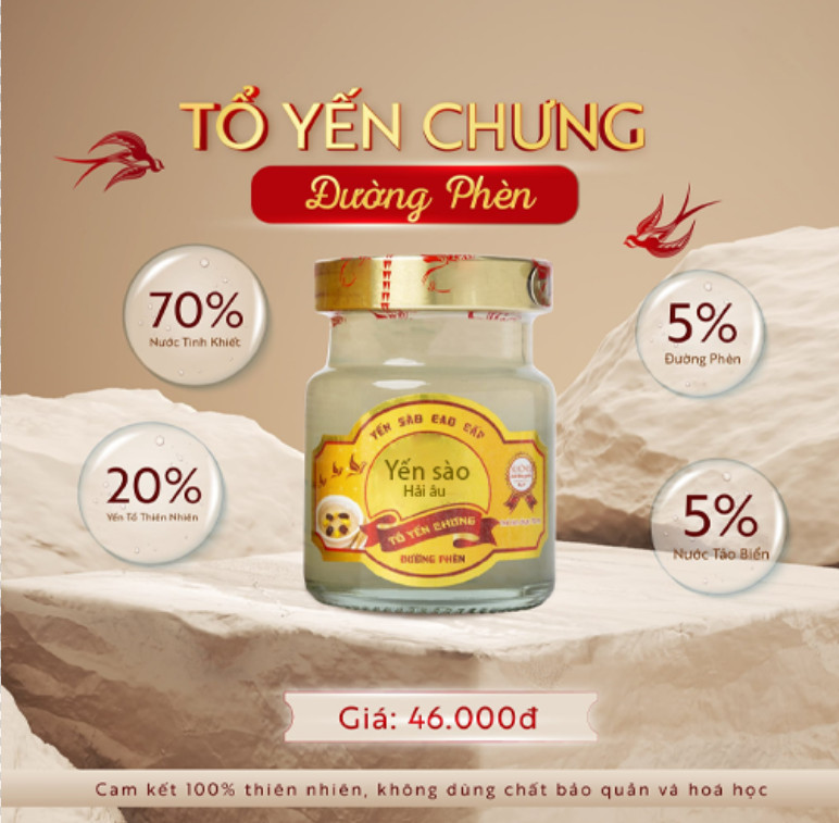 Yến chưng đường phèn nguyên chất