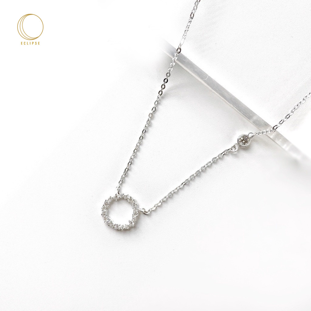 Dây chuyền bạc nữ ECLIPSE CHARM mặt tròn đính đá sang trọng Blink Circle
