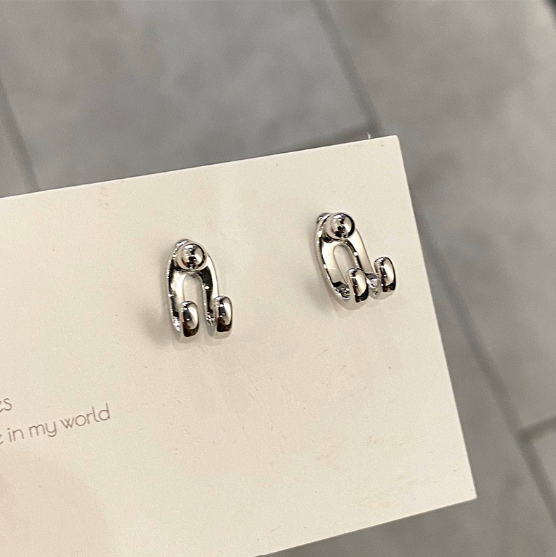 Khuyên tai chốt bạc sterling S925 thiết kế có khóa gài đơn giản phong cách Nhật Hàn thời trang mới tinh tế cho nữ