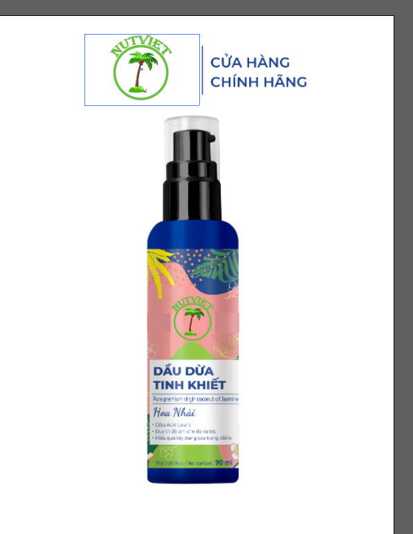 Dầu dừa nguyên chất hoa nhài NutViet 90ml (Chai xịt )