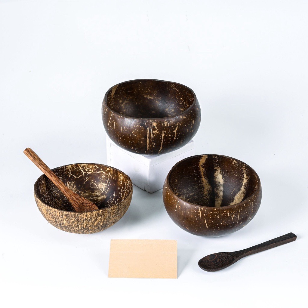 Bát Chén gáo Dừa  cao cấp dùng ăn Salad, hoa quả dầm