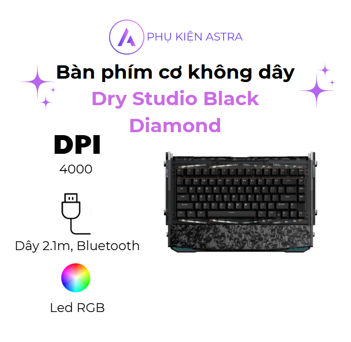Bàn phím cơ không dây Dry Studio Black Diamond