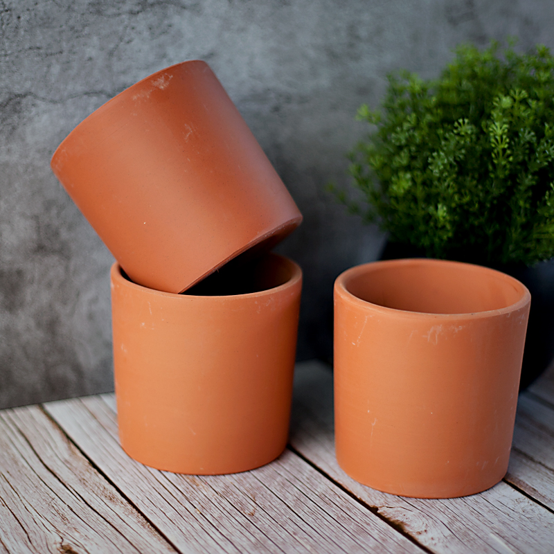 Chậu gốm trụ trơn