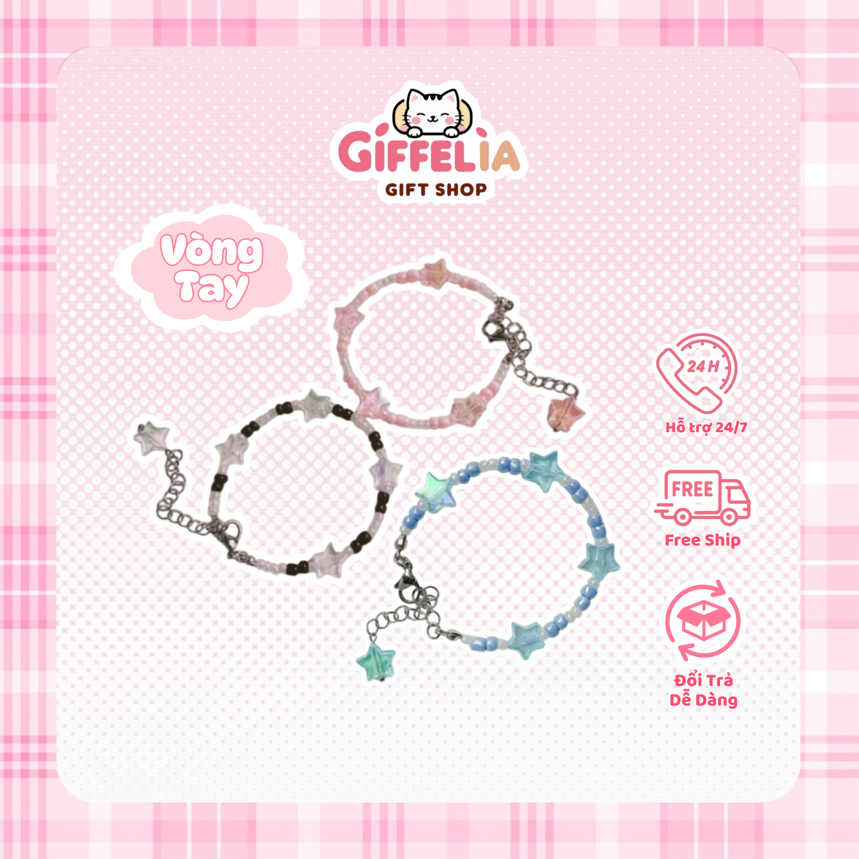 Vòng Tay Sao Xẹt Thép Không Gỉ – Giffelia