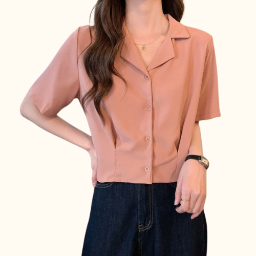 Sơ Mi Croptop Tay Ngắn Thanh Lịch | Unnie Sơ Mi