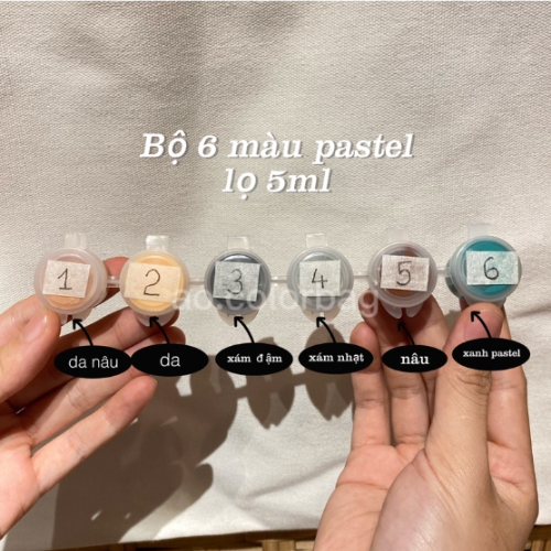 Màu Arcylic chiết lọ 5ml - Bộ 6 màu pastel