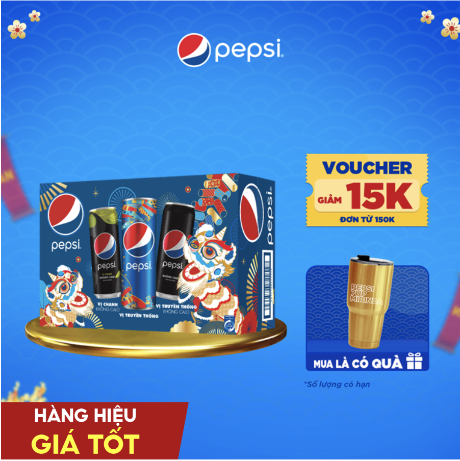THùng 24 lon Pepxi mix 3 vị