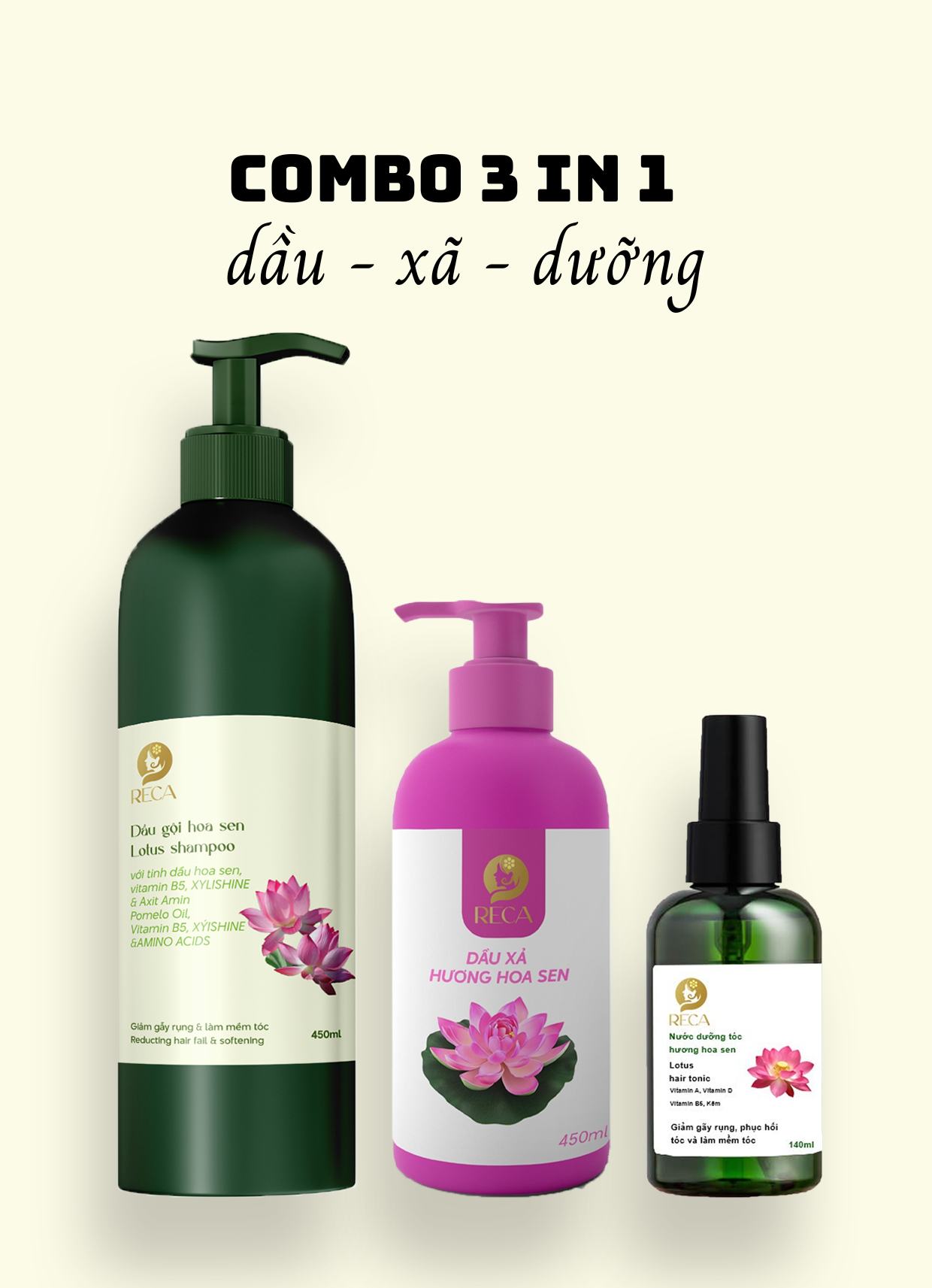 Bộ 3 chăm sóc tóc Hoa sen
