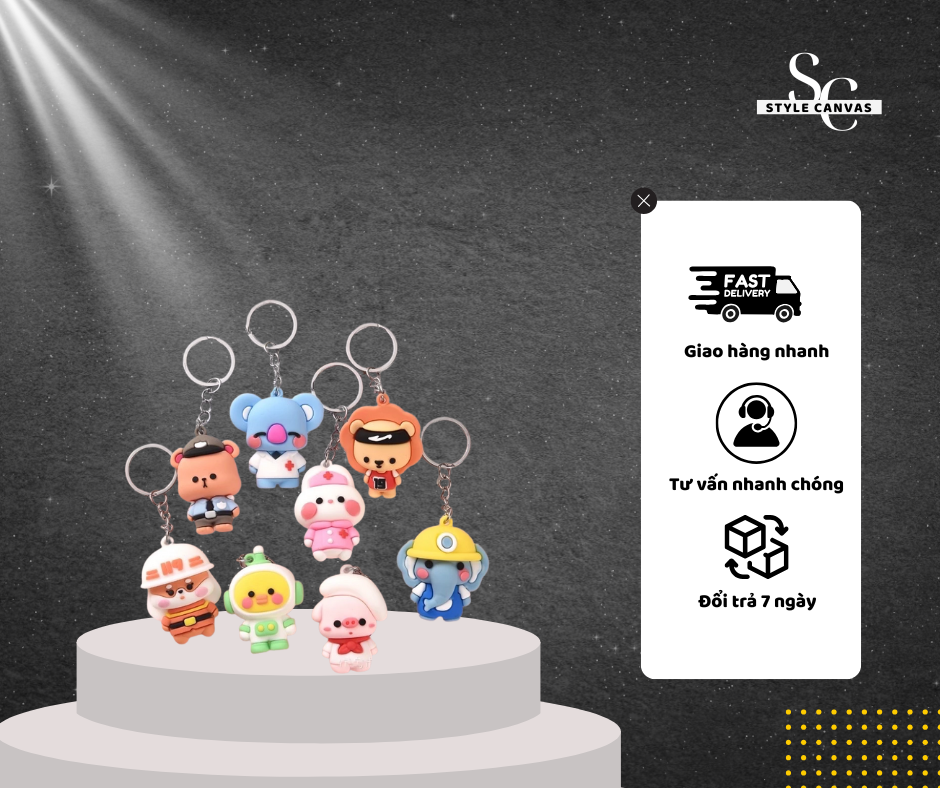 Móc Khóa Hình Thú Nghề Nghiệp – Đáng Yêu, Vui Nhộn, Cực Dễ Thương