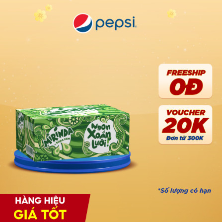 Thùng 24 Lon Nước Ngọt Có Gaz Mirinda Soda Kem (320ml/lon)