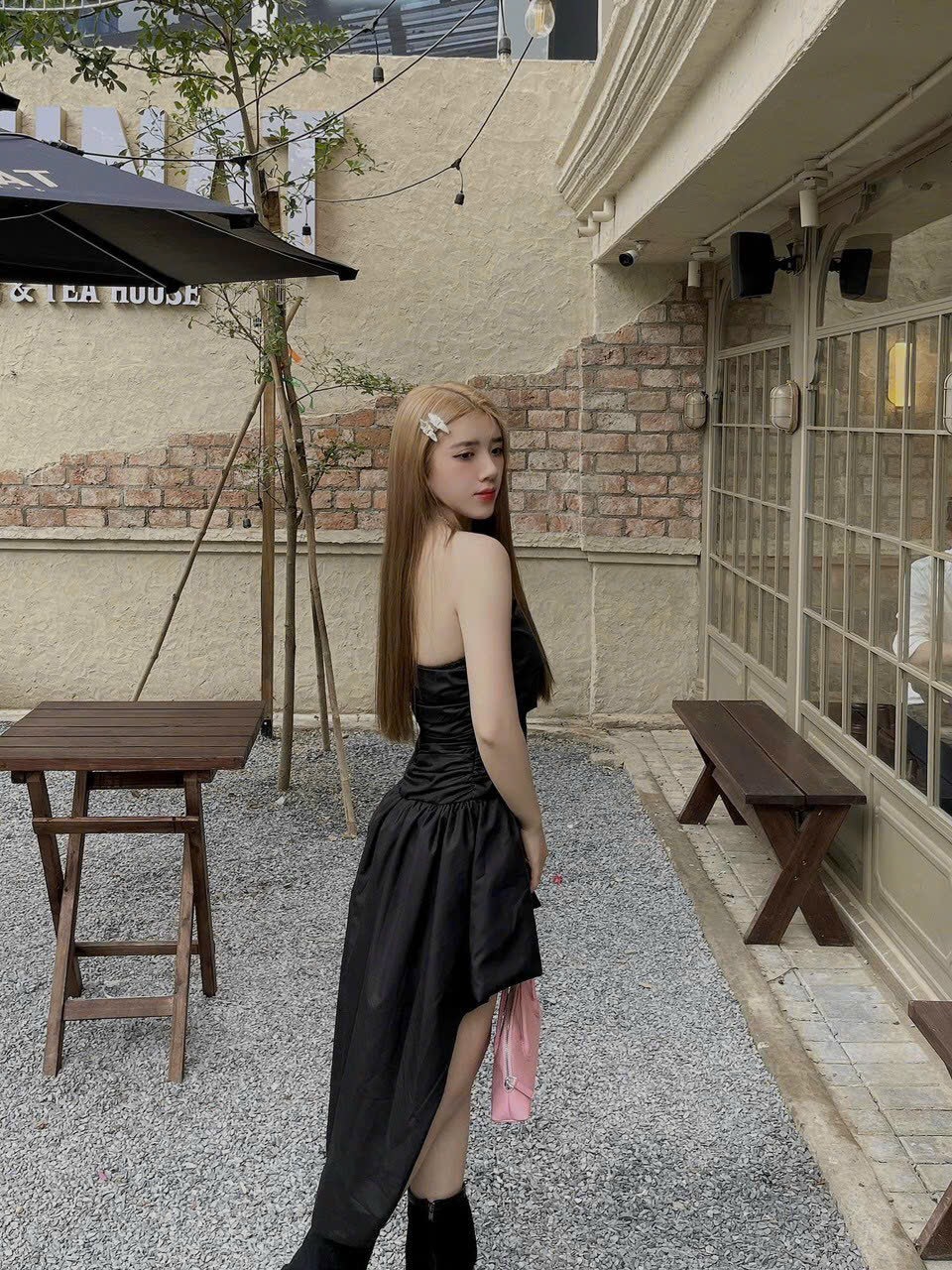 ĐẦM ĐEN CÚP NGỰC NHÚN XẾP THÂN LỆCH TÀ CÁCH TÂN DỰ TIỆC ĐI SỰ KIỆN SANG CHẢNH