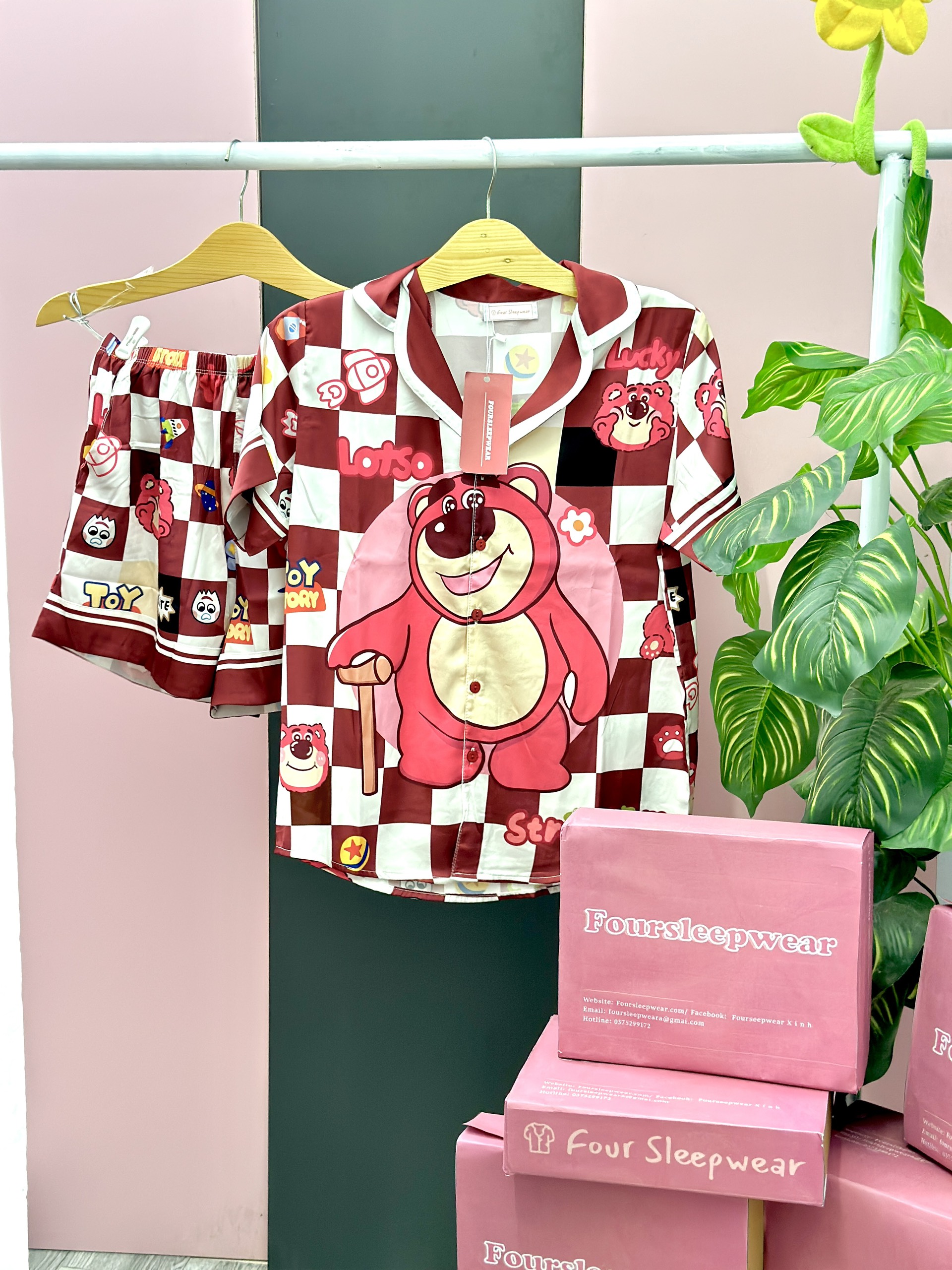 Bộ Pijama Gấu Dâu TNQN