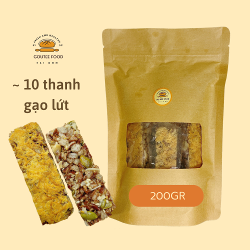 Thanh Gạo Lứt Chà Bông Goutee Food Túi 200G