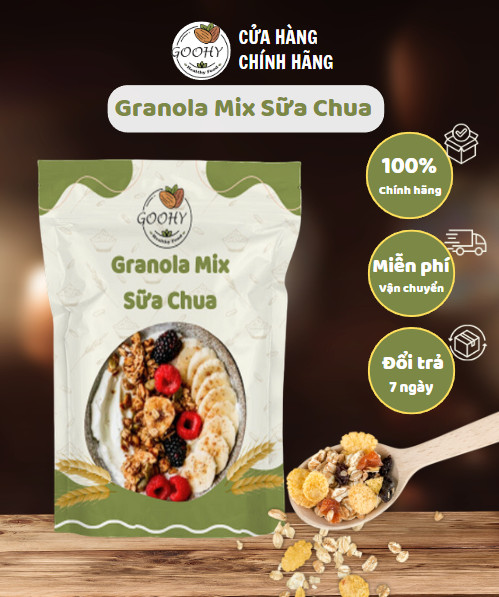 Ngũ cốc Granola giảm cân ăn kiêng mix sữa chua sấy siêu khô siêu ngon